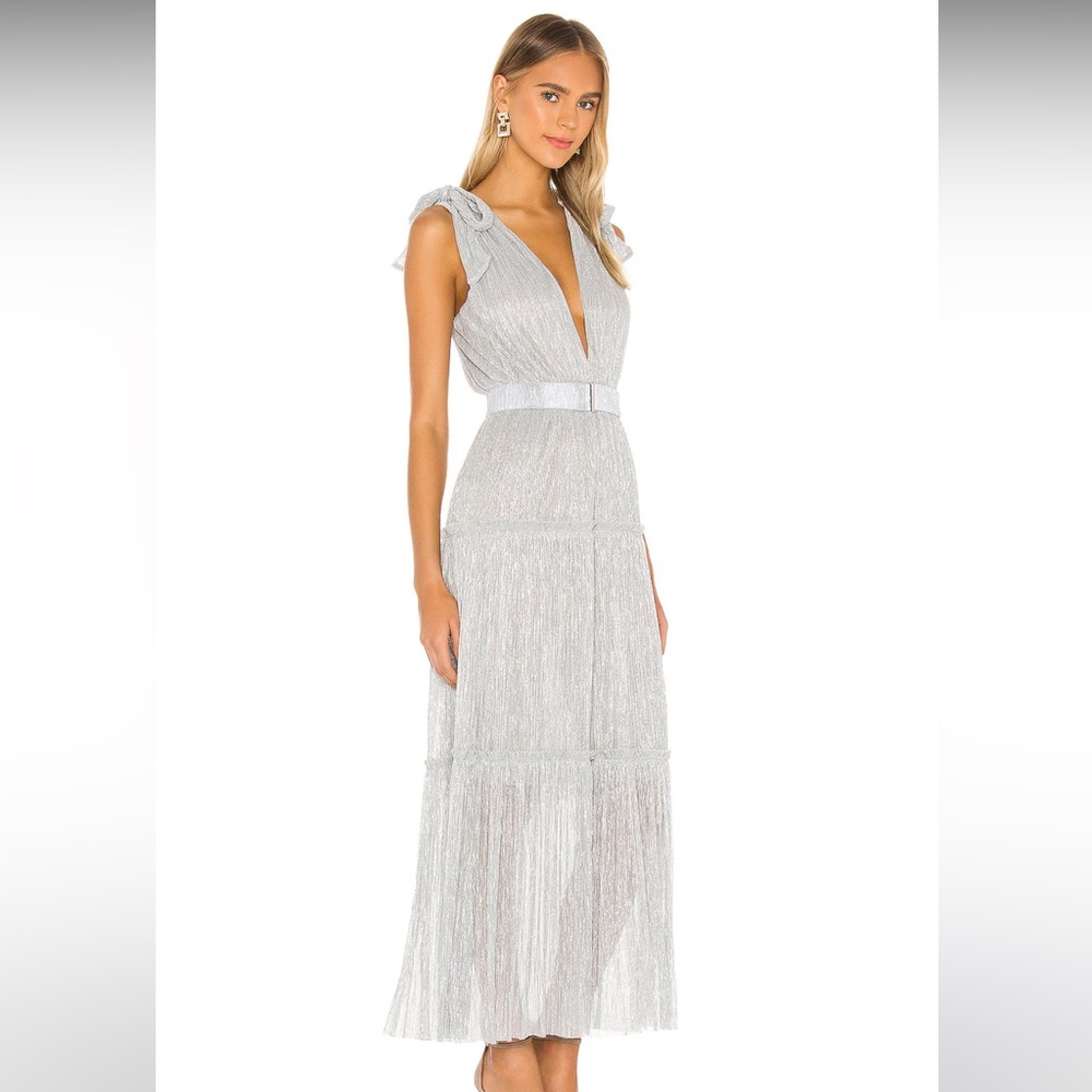 Worn once Sabina Musayev Helena dress silver size small. Excellent condition